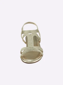 Sandale im Metallic-Look