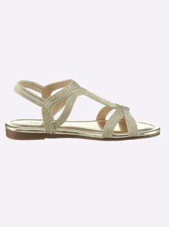Sandale im Metallic-Look