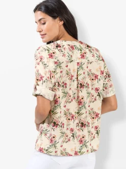 Schlupfbluse mit floralem Digitaldruck