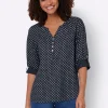 Schlupf-Bluse mit Minimal-Muster