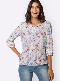 Schlupfbluse mit Spitzen-Details