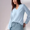 Schlupf-Bluse mit Stehkragen