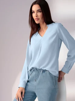 Schlupf-Bluse mit Stehkragen