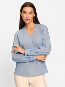 Schlupf-Bluse mit Stehkragen
