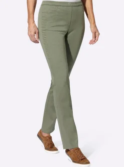 Schlupfjeans mit seitlichem Einsatz