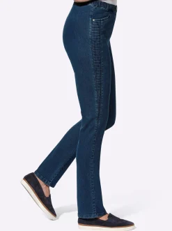 Schlupfjeans mit seitlichem Einsatz