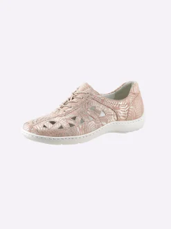 Schnürschuh mit Perforation und Glanz-Akzenten