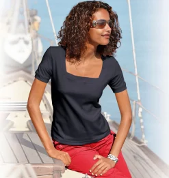 Shirt aus Rippenware