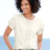 Shirt mit Spitzen-Applikation