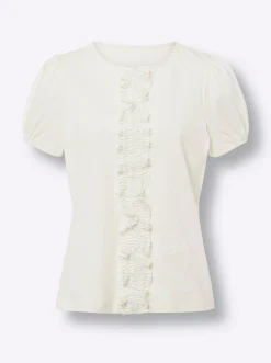 Shirt mit Spitzen-Applikation