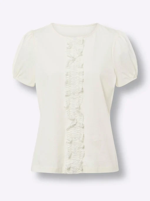 Shirt mit Spitzen-Applikation