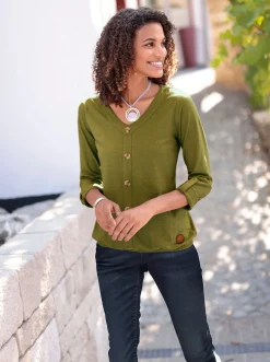Shirt mit Zierknopfleiste