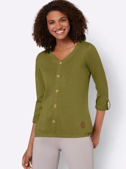 Shirt mit Zierknopfleiste