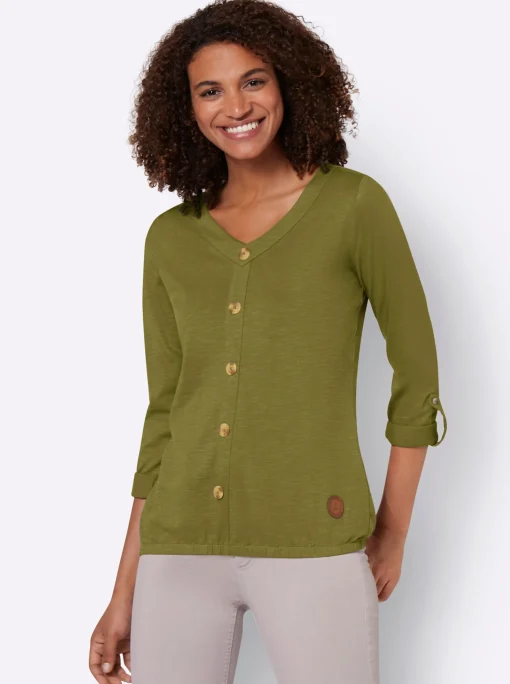 Shirt mit Zierknopfleiste
