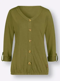 Shirt mit Zierknopfleiste