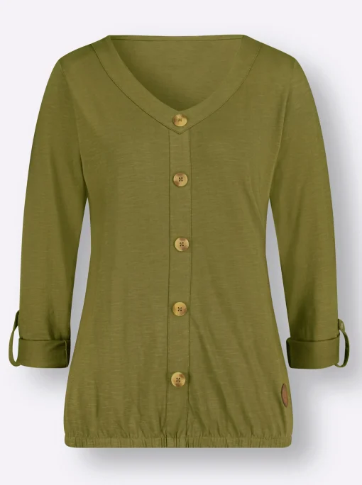 Shirt mit Zierknopfleiste