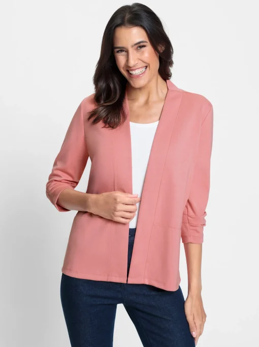 Shirtjacke mit gerafften Ärmeln