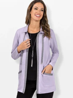 Shirtjacke mit Glitzer-Effekten