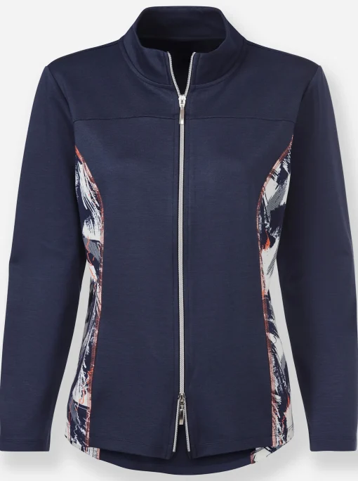 Shirtjacke mit Kontrast-Einsätzen