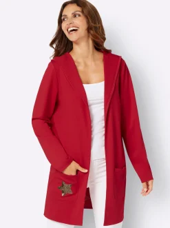 Shirtjacke mit Pailletten-Schriftzug hinten