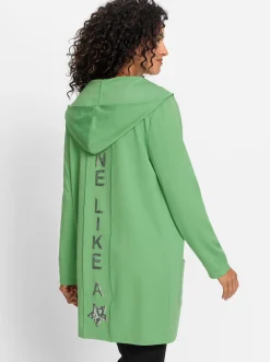 Shirtjacke mit Pailletten-Schriftzug hinten