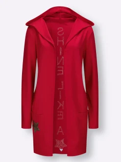Shirtjacke mit Pailletten-Schriftzug hinten