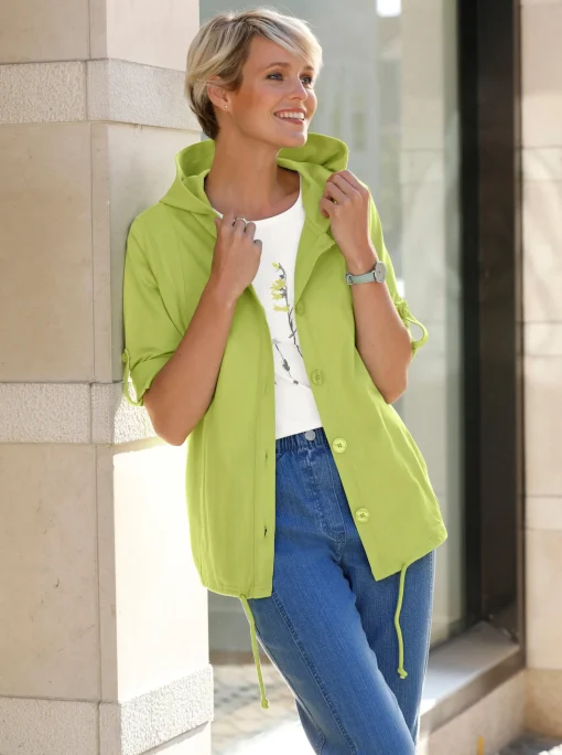 Shirtjacke mit Tunnelzug, reine Baumwolle