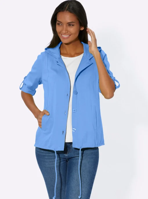 Shirtjacke mit Tunnelzug, reine Baumwolle