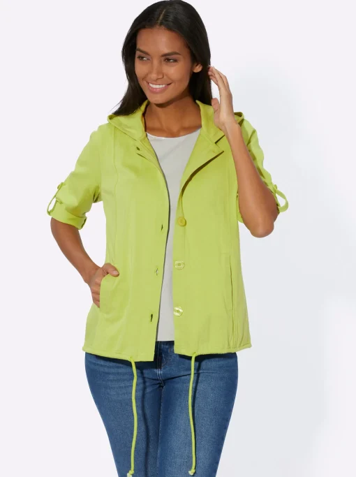 Shirtjacke mit Tunnelzug, reine Baumwolle