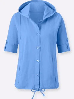 Shirtjacke mit Tunnelzug, reine Baumwolle
