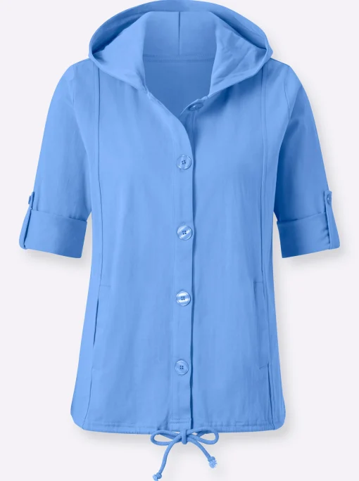 Shirtjacke mit Tunnelzug, reine Baumwolle