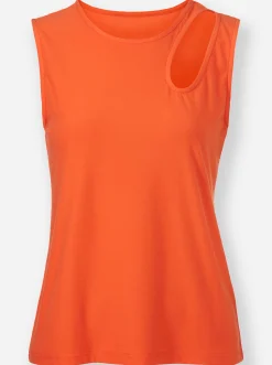 Shirttop mit Cut-Outs am Ausschnitt