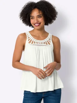 Shirttop mit Häkeleinsatz