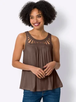 Shirttop mit Häkeleinsatz