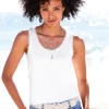 Shirttop mit Spitzenbesatz
