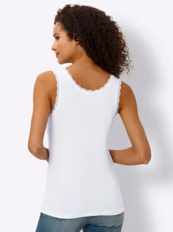 Shirttop mit Spitzenbesatz