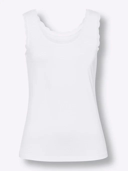 Shirttop mit Spitzenbesatz