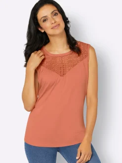 Shirttop mit Spitzeneinsatz