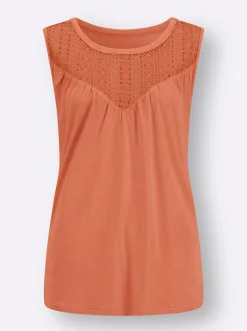 Shirttop mit Spitzeneinsatz