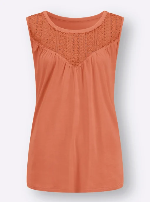 Shirttop mit Spitzeneinsatz