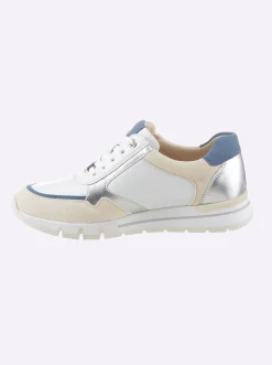Sneaker im Mix aus Glatt- und Veloursleder