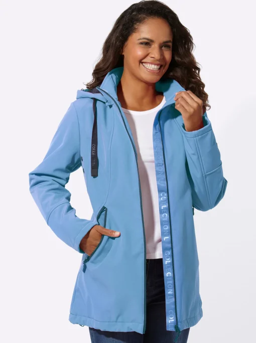 Softshelljacke mit kontrastfarbigem Futter