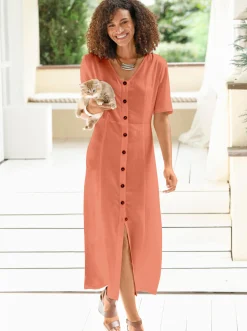 Sommerkleid Knöpfe in Horn-Optik
