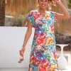 Sommerkleid mit Raff-Bändern an den Schultern