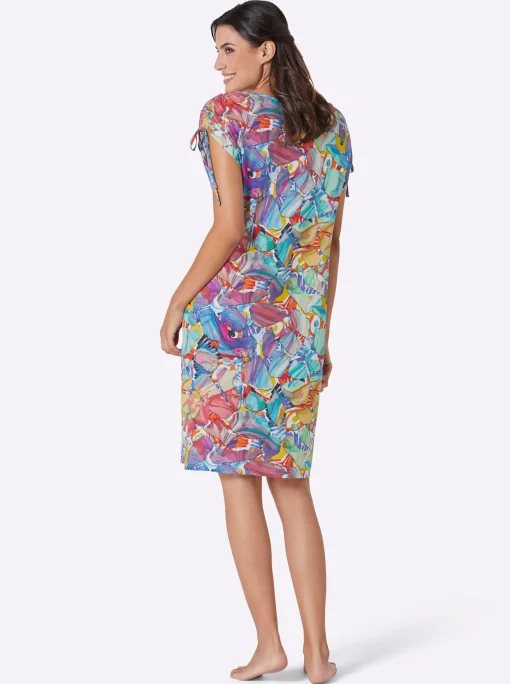 Sommerkleid mit Raff-Bändern an den Schultern