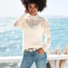 Spitzenbluse inklusive blickdichtem Top