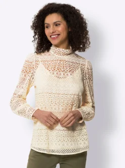 Spitzenbluse inklusive blickdichtem Top