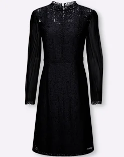 Spitzenkleid mit transparenten Ärmeln