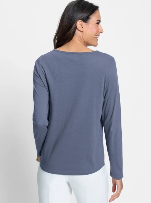 Spitzenshirt abgerundeter Saum
