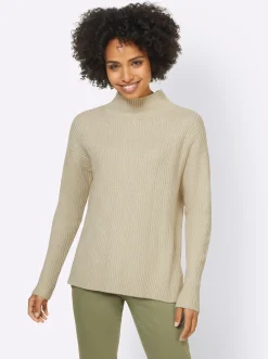 Stehkragenpullover mit 20% Kaschmir